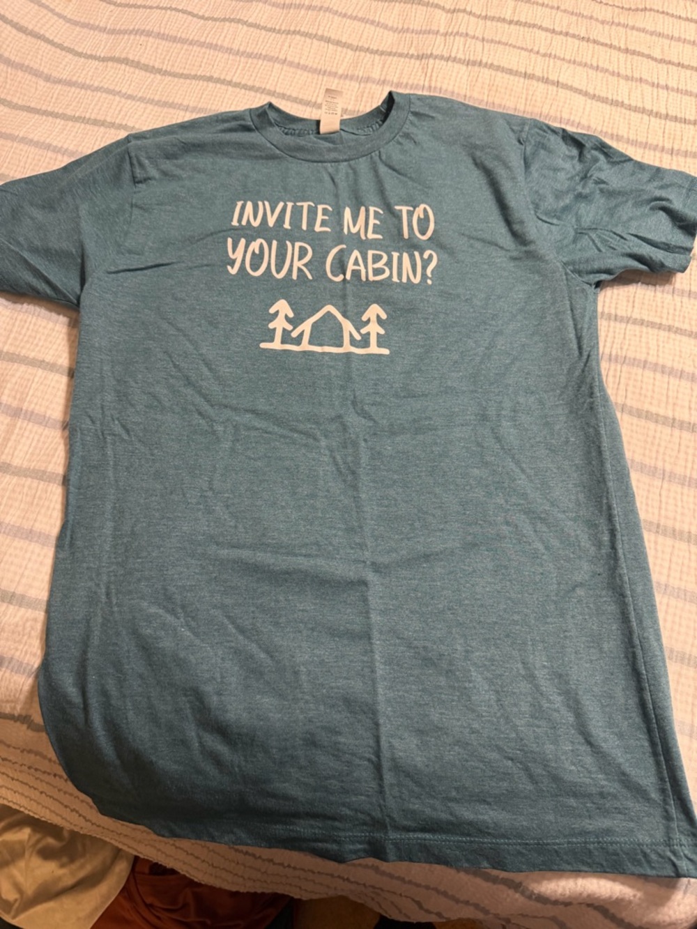 next Teal Graphic Crewneck Tee with White Lettering